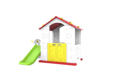 Domek Ogrodowy 3w1 dla dzieci Czerwony Dach + Zjeżdżalnia + Koszykówka Domek Ogrodowy 3w1 dla dzieci Czerwony Dach + Zjeżdżalnia + Koszykówka