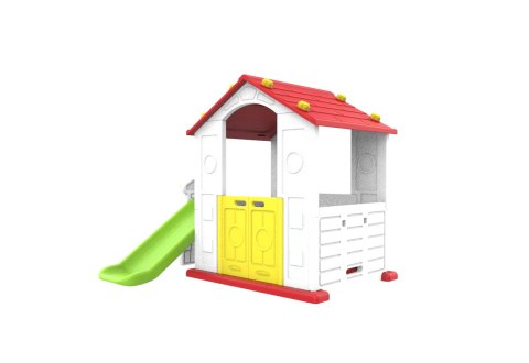 Domek Ogrodowy 3w1 dla dzieci Czerwony Dach + Zjeżdżalnia + Koszykówka Domek Ogrodowy 3w1 dla dzieci Czerwony Dach + Zjeżdżalnia + Koszykówka
