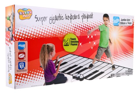 Duża Mata muzyczna dla dzieci 3+ Keyboard XXL 260x74cm + Tryb nagrywania + Kabel MP3 Duża Mata muzyczna dla dzieci 3+ Keyboard XXL 260x74cm + Tryb nagrywania + Kabel MP3