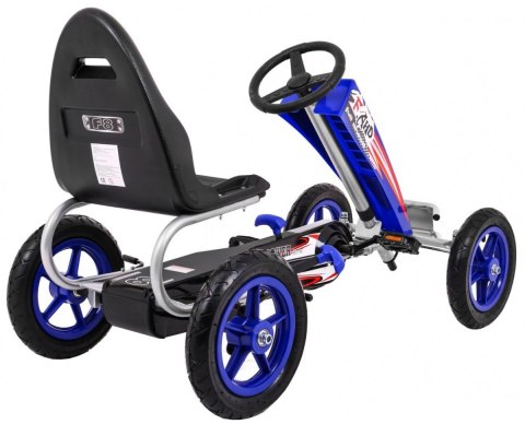 Gokart Full Ahead AIR na pedały dla dzieci 3+ Niebieski + Regulacja siedziska + Pompowane koła + Hamulec ręczny Gokart Full Ahead AIR na pedały dla dzieci 3+ Niebieski + Regulacja siedziska + Pompowane koła + Hamulec ręczny