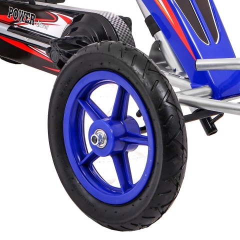Gokart Full Ahead AIR na pedały dla dzieci 3+ Niebieski + Regulacja siedziska + Pompowane koła + Hamulec ręczny Gokart Full Ahead AIR na pedały dla dzieci 3+ Niebieski + Regulacja siedziska + Pompowane koła + Hamulec ręczny