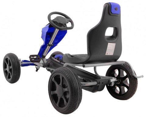 Gokart Grand Ride na pedały dla dzieci 3+ Niebieski + Koła EVA + Regulacja fotela + Hamulec ręczny Gokart Grand Ride na pedały dla dzieci 3+ Niebieski + Koła EVA + Regulacja fotela + Hamulec ręczny