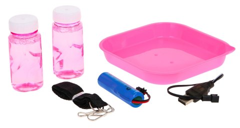 Maszyna do Baniek mydlanych Pistolet dla dzieci 3+ różowy Broń z wiatraczkiem + Płyn do baniek Maszyna do Baniek mydlanych Pistolet dla dzieci 3+ różowy Broń z wiatraczkiem + Płyn do baniek