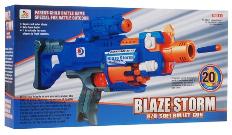 Szybkostrzelny Karabin dla dzieci 8+ Blaze Storm 20 długich Pocisków z pianki + Celownik + Kolba Szybkostrzelny Karabin dla dzieci 8+ Blaze Storm 20 długich Pocisków z pianki + Celownik + Kolba