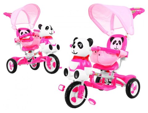 3-kołowy Rowerek dla dzieci Panda Różowy + Dźwięki + Daszek + Barierka + Podnóżek + Rączka + Schowek 3-kołowy Rowerek dla dzieci Panda Różowy + Dźwięki + Daszek + Barierka + Podnóżek + Rączka + Schowek