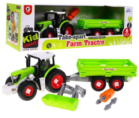 Rozkręcany Traktor z przyczepą dla dzieci 3+ Wkrętarka + Śrubokręt + Spychacz Rozkręcany Traktor z przyczepą dla dzieci 3+ Wkrętarka + Śrubokręt + Spychacz