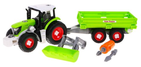 Rozkręcany Traktor z przyczepą dla dzieci 3+ Wkrętarka + Śrubokręt + Spychacz Rozkręcany Traktor z przyczepą dla dzieci 3+ Wkrętarka + Śrubokręt + Spychacz