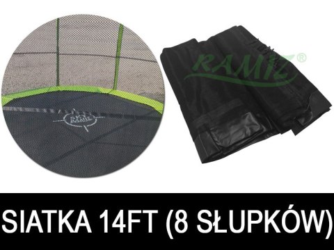 Siatka ochronna SkyRamiz Czarny do trampoliny ogrodowej 427cm/14FT 8 tuneli na słupki Siatka ochronna SkyRamiz Czarny do trampoliny ogrodowej 427cm/14FT 8 tuneli na słupki