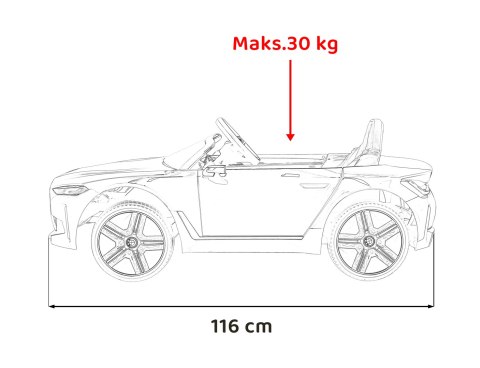 Autko BMW i4 na akumulator dla dzieci Czarny + Wolny Start + EVA + Ekoskóra + Audio LED + Pilot