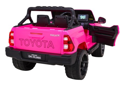 Toyota Hilux na akumulator dla dzieci, Różowy Pickup + Napęd 4x4 + Pilot Toyota Hilux na akumulator dla dzieci, Różowy Pickup + Napęd 4x4 + Pilot