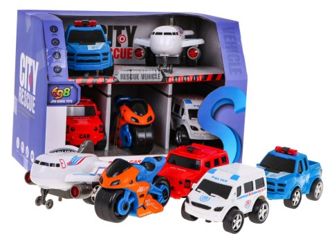 Zestaw 5 pojazdów z napędem dla dzieci 3+ Autka motor samolot Zestaw 5 pojazdów z napędem dla dzieci 3+ Autka motor samolot