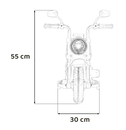 Motorek Chopper FASTER na akumulator dla dzieci Biały + Radio FM + Panel audio + LED Motorek Chopper FASTER na akumulator dla dzieci Biały + Radio FM + Panel audio + LED