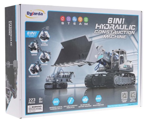 Zestaw Maszyn Budowlanych do Składania 6w1 dla dzieci 8+ Hydrauliczne zasilanie + Części konstrukcyjne 223el. Zestaw Maszyn Budowlanych do Składania 6w1 dla dzieci 8+ Hydrauliczne zasilanie + Części konstrukcyjne 223el.