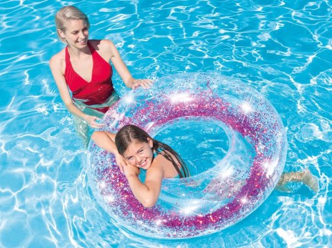 Koło do pływania brokatowe INTEX 56274 różowy Intex