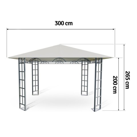 Beżowy pawilon ogrodowy 3x3m 4934 Plonos Beżowy pawilon ogrodowy 3x3m 4934 Plonos