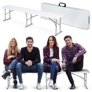 Ławka cateringowa ogrodowa składana 180 cm Plonos biała Plonos