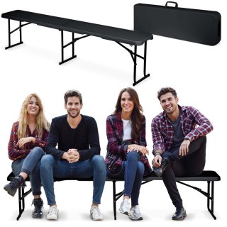 Ławka ogrodowa cateringowa składana 180 cm Plonos czarna Plonos