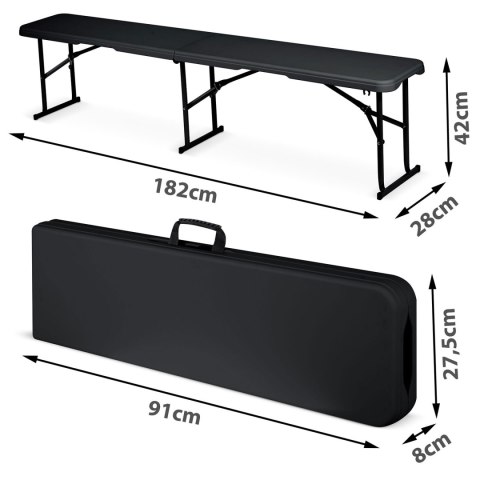 Ławka ogrodowa cateringowa składana 180 cm Plonos czarna Plonos Ławka ogrodowa cateringowa składana 180 cm Plonos czarna Plonos