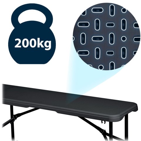 Ławka ogrodowa cateringowa składana 180 cm Plonos czarna Plonos Ławka ogrodowa cateringowa składana 180 cm Plonos czarna Plonos