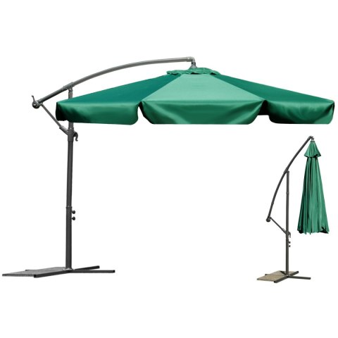 Parasol ogrodowy składany 6 segmentów zielony 350cm Plonos Parasol ogrodowy składany 6 segmentów zielony 350cm Plonos