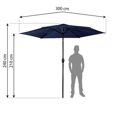 Parasol ogrodowy składany 6 segmentowy 300 cm z pokrowcem Plonos PL-884 Plonos Parasol ogrodowy składany 6 segmentowy 300 cm z pokrowcem Plonos PL-884 Plonos
