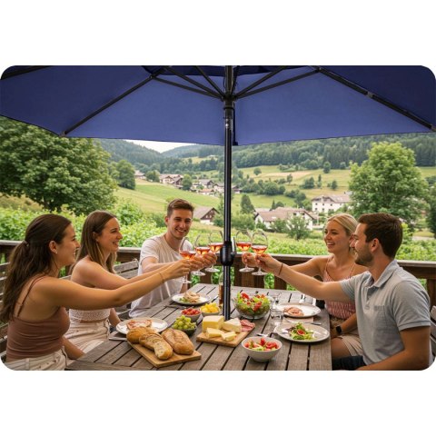 Parasol ogrodowy składany 6 segmentowy 300 cm z pokrowcem Plonos PL-884 Plonos Parasol ogrodowy składany 6 segmentowy 300 cm z pokrowcem Plonos PL-884 Plonos