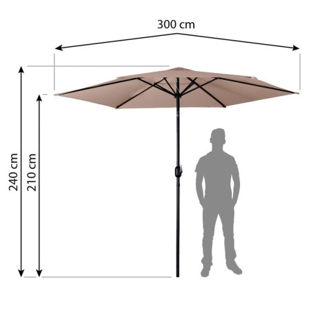 Parasol ogrodowy składany 6 segmentowy 300 cm z pokrowcem Plonos PL-884 Plonos Parasol ogrodowy składany 6 segmentowy 300 cm z pokrowcem Plonos PL-884 Plonos