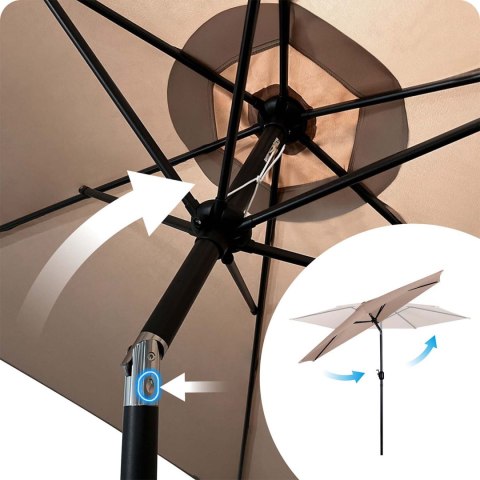 Parasol ogrodowy składany 6 segmentowy 300 cm z pokrowcem Plonos PL-884 Plonos Parasol ogrodowy składany 6 segmentowy 300 cm z pokrowcem Plonos PL-884 Plonos