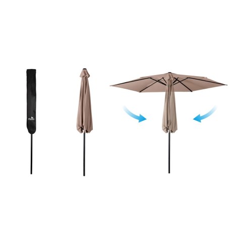 Parasol ogrodowy składany 6 segmentowy 300 cm z pokrowcem Plonos PL-884 Plonos Parasol ogrodowy składany 6 segmentowy 300 cm z pokrowcem Plonos PL-884 Plonos