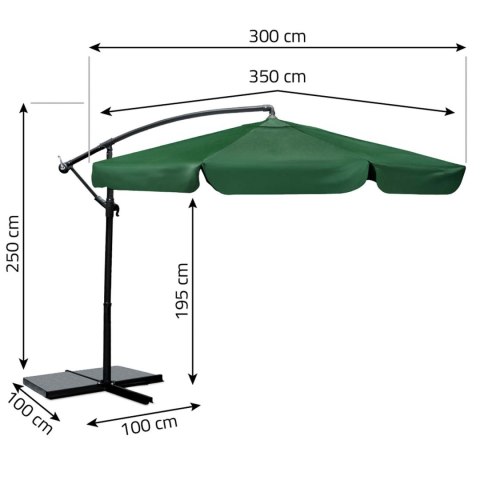 Parasol ogrodowy składany 6 segmentowy 350 cm z pokrowcem Plonos PL-880 Plonos Parasol ogrodowy składany 6 segmentowy 350 cm z pokrowcem Plonos PL-880 Plonos