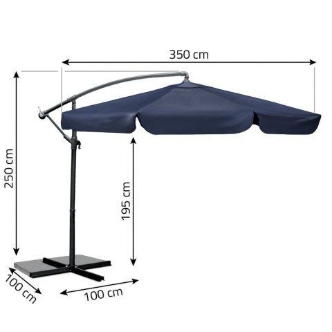 Parasol ogrodowy składany 6 segmentowy 350 cm z pokrowcem Plonos PL-880 Plonos Parasol ogrodowy składany 6 segmentowy 350 cm z pokrowcem Plonos PL-880 Plonos