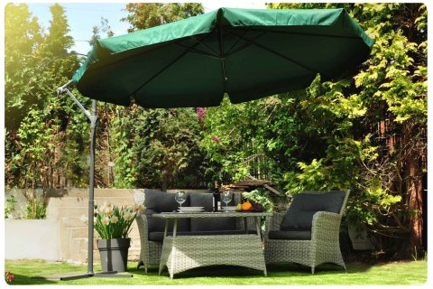 Parasol ogrodowy składany 8 segmentów zielony 350cm Plonos Parasol ogrodowy składany 8 segmentów zielony 350cm Plonos