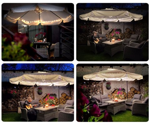 Parasol ogrodowy składany 8 segmentów zielony 350cm Plonos Parasol ogrodowy składany 8 segmentów zielony 350cm Plonos