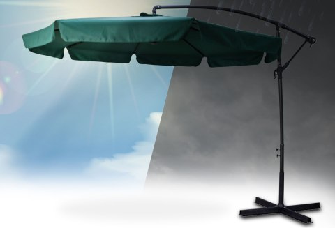 Parasol ogrodowy składany 8 segmentów zielony 350cm Plonos Parasol ogrodowy składany 8 segmentów zielony 350cm Plonos