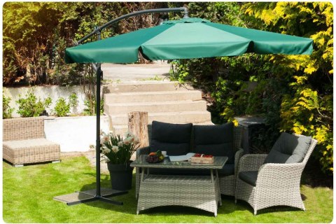 Parasol ogrodowy składany 8 segmentów zielony 350cm Plonos Parasol ogrodowy składany 8 segmentów zielony 350cm Plonos