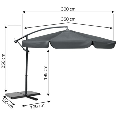 Parasol ogrodowy składany 8 segmentowy 350 cm z pokrowcem Plonos PL-881 Plonos Parasol ogrodowy składany 8 segmentowy 350 cm z pokrowcem Plonos PL-881 Plonos
