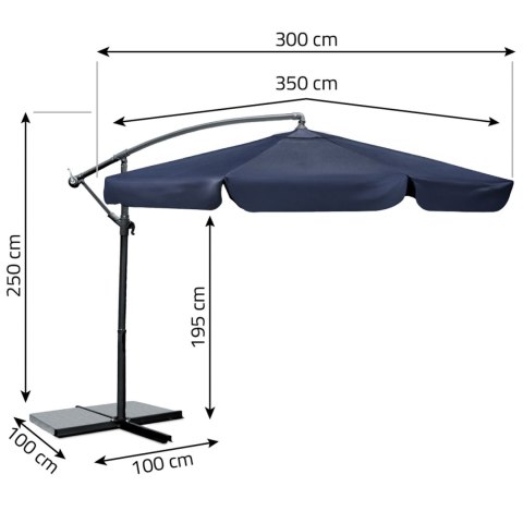 Parasol ogrodowy składany 8 segmentowy 350 cm z pokrowcem Plonos PL-881 Plonos Parasol ogrodowy składany 8 segmentowy 350 cm z pokrowcem Plonos PL-881 Plonos