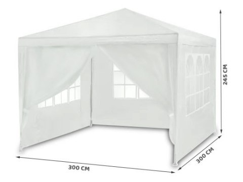 Pawilon ogrodowy biały 3x3m 4936 Plonos Pawilon ogrodowy biały 3x3m 4936 Plonos