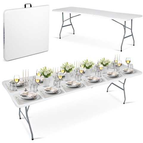 Stół cateringowy ogrodowy składany 244 cm Plonos biały Plonos Stół cateringowy ogrodowy składany 244 cm Plonos biały Plonos
