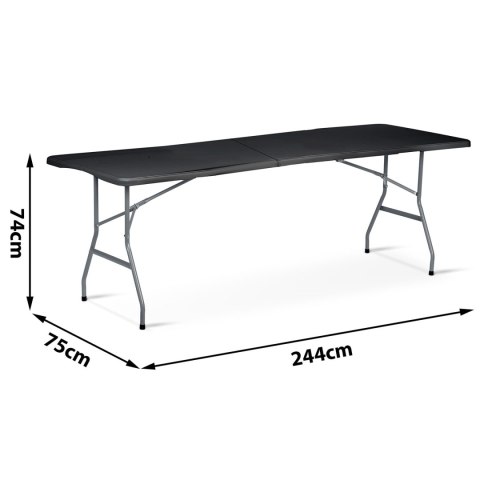 Stół cateringowy ogrodowy składany 244 cm Plonos czarny Plonos Stół cateringowy ogrodowy składany 244 cm Plonos czarny Plonos