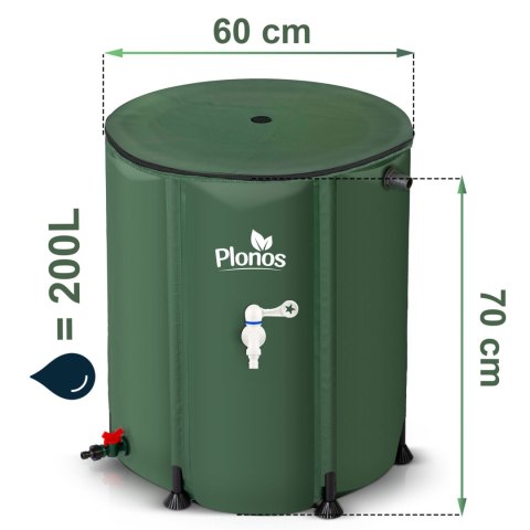 Zbiornik na deszczówkę 200 l Plonos PL-520 Plonos Zbiornik na deszczówkę 200 l Plonos PL-520 Plonos