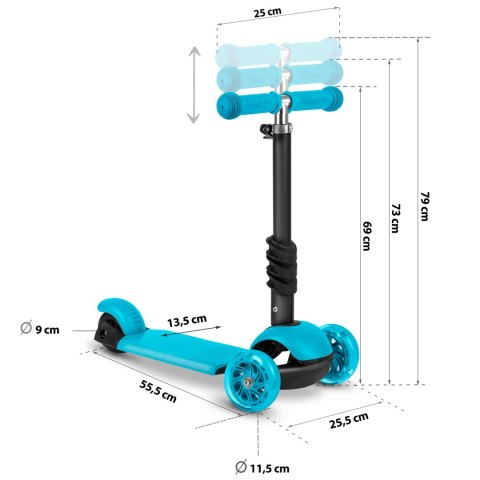 Hulajnoga trójkołowa Ricokids Buggy - turkusowa Ricokids Hulajnoga trójkołowa Ricokids Buggy - turkusowa Ricokids