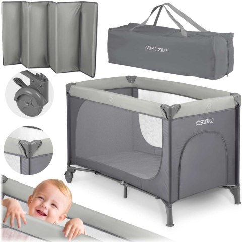 Łóżeczko turystyczne 125 x 65 x 78 cm RK-240 jasno szare Ricokids Łóżeczko turystyczne 125 x 65 x 78 cm RK-240 jasno szare Ricokids
