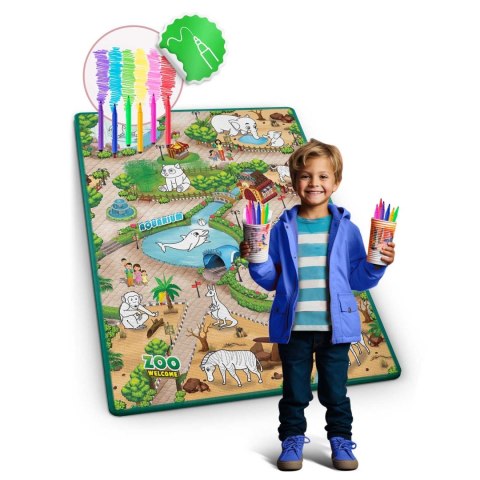 Mata piankowa do kolorowania zwijana 120 x 90 x 0,3 cm Ricokids RK-344 Ricokids