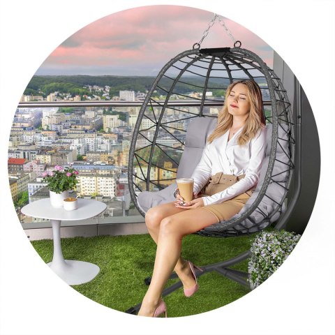 Fotel ogrodowy wiszący Tihuana szary + szare poduszki Sofotel Sofotel Fotel ogrodowy wiszący Tihuana szary + szare poduszki Sofotel Sofotel