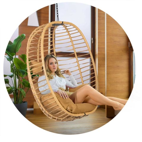 Fotel ogrodowy wiszący Toskana czarny + brązowe poduszki Sofotel Sofotel Fotel ogrodowy wiszący Toskana czarny + brązowe poduszki Sofotel Sofotel