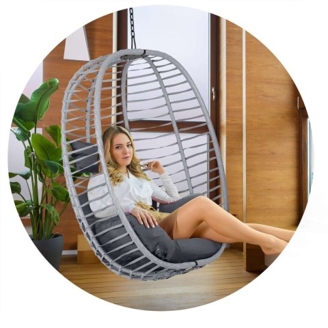 Fotel ogrodowy wiszący Toskana czarny szare poduszki Sofotel Sofotel Fotel ogrodowy wiszący Toskana czarny szare poduszki Sofotel Sofotel