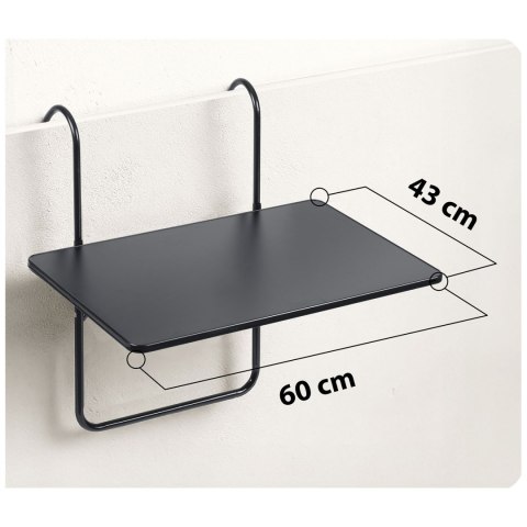 Wytrzymały stolik balkonowy 60x43cm składany Sofotel SO-982 czarny Sofotel Wytrzymały stolik balkonowy 60x43cm składany Sofotel SO-982 czarny Sofotel