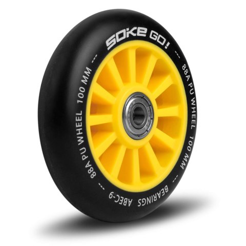 Kółka do hulajnogi 100 mm żółte 2 szt SOKE Kółka do hulajnogi 100 mm żółte 2 szt SOKE