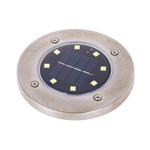 Lampy ogrodowe solarne najazdowe gruntowe czujnik zmierzchu wbijane świecący dysk 8LED 4szt. ciepły biały Kik Sp. z o. o. Sp. k. Lampy ogrodowe solarne najazdowe gruntowe czujnik zmierzchu wbijane świecący dysk 8LED 4szt. ciepły biały Kik Sp. z o. o. Sp. k.